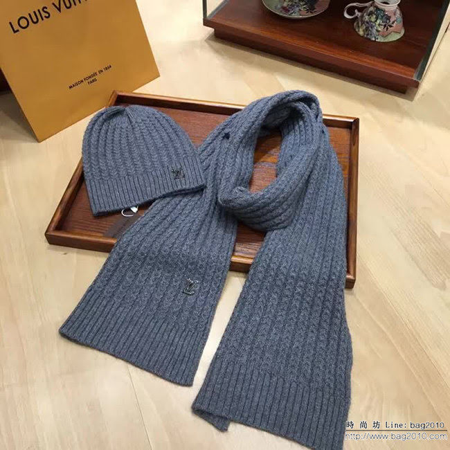 路易威登LV 秋冬新款 原單羊毛帽子圍巾套裝 情侶款 男女同款 LLWJ6199